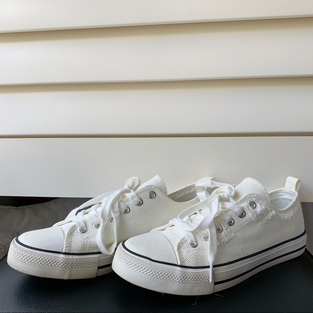 Converse-style white sneakers